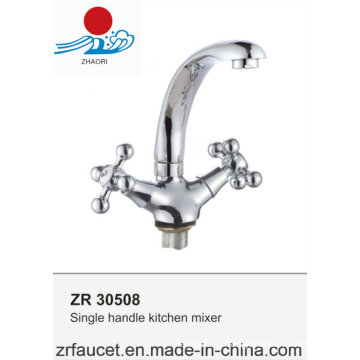 Modern Double Handle Deck Mounted Kitchen Faucet
